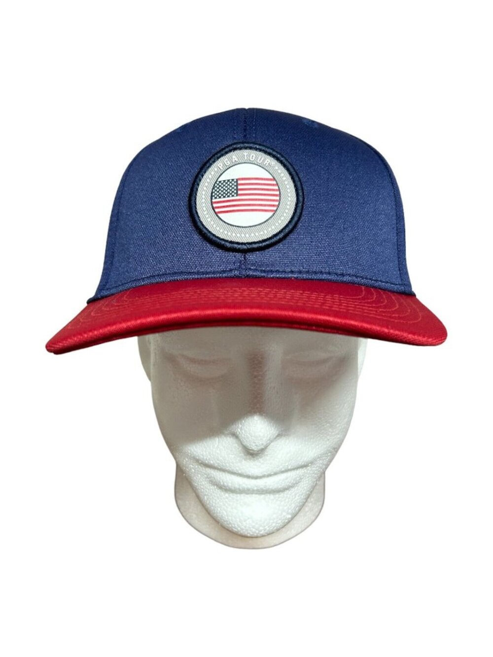 PGA Tour Pro Series Golf Hat Cap Red White Blue American Flag UPF Snapback New